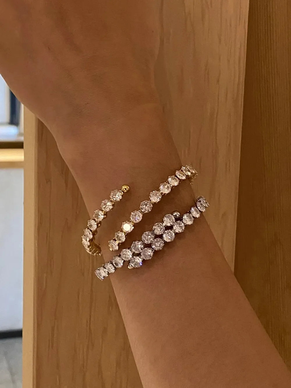 Stainless Steel Inlaid Zircon Bracelet - Piña Colada