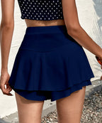 High Waist Layered Ruffle Skort - Piña Colada