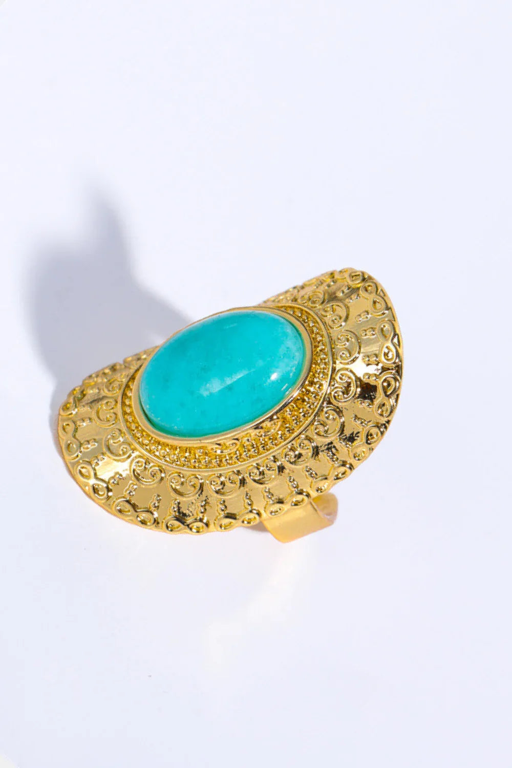 Natural Stone Copper Ring - Piña Colada