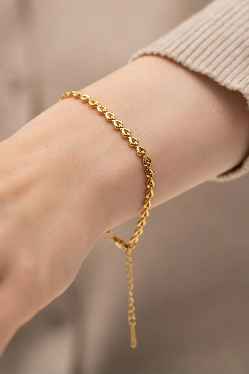 Heart Chain Lobster Clasp Bracelet - Piña Colada