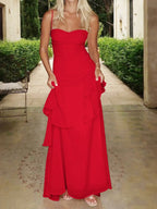 Sweetheart Neck Ruffled Maxi Cami Dress - Piña Colada
