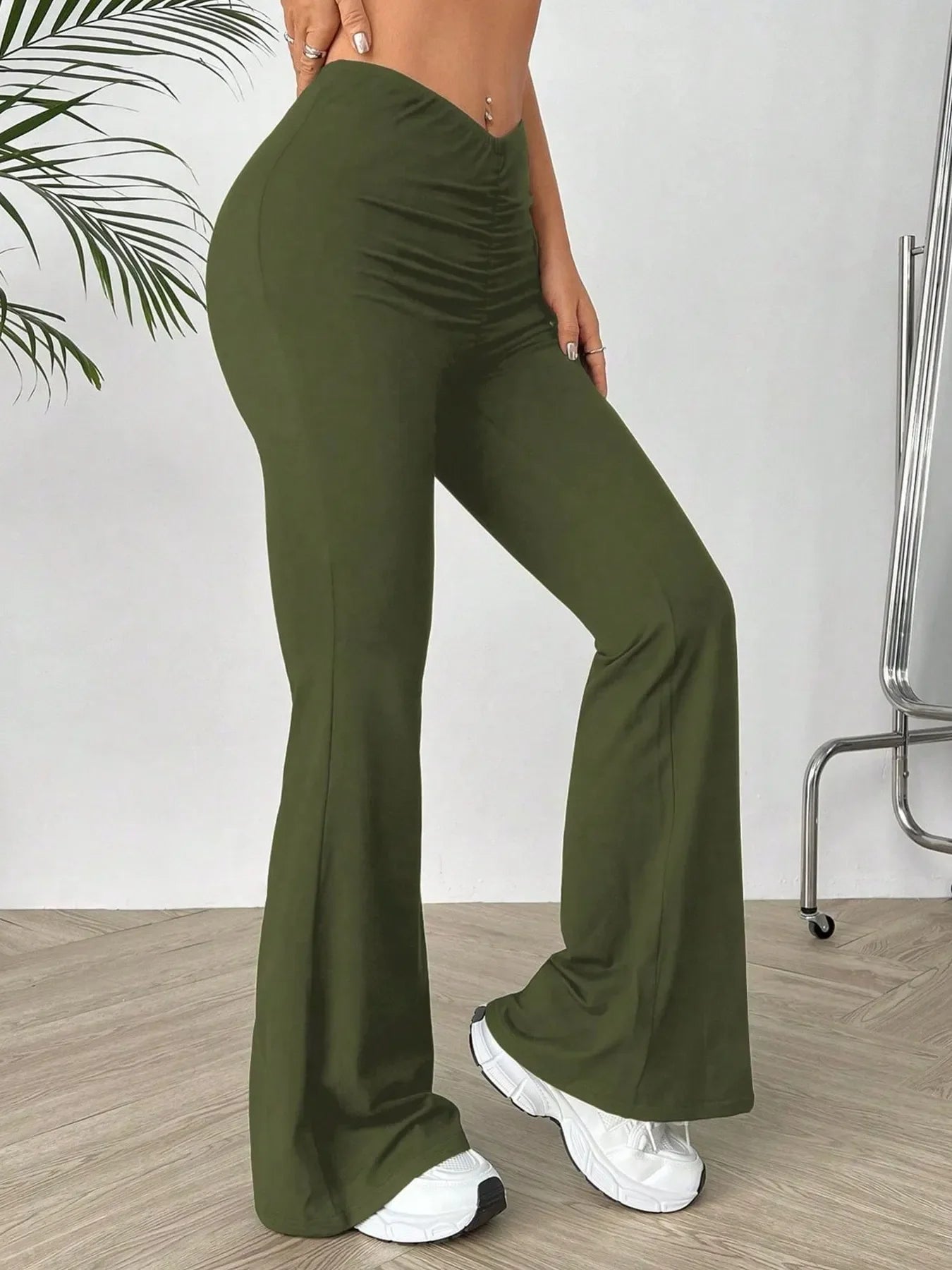 High Waisted Flare Pants - Piña Colada