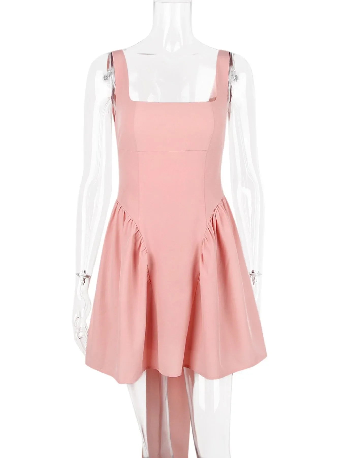 Backless Square Neck Mini Dress - Piña Colada