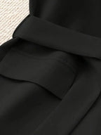 Tie Waist Lapel Collar Sleeveless Blazer - Piña Colada