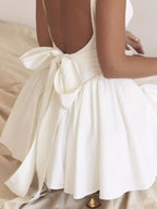 Backless Square Neck Mini Dress - Piña Colada