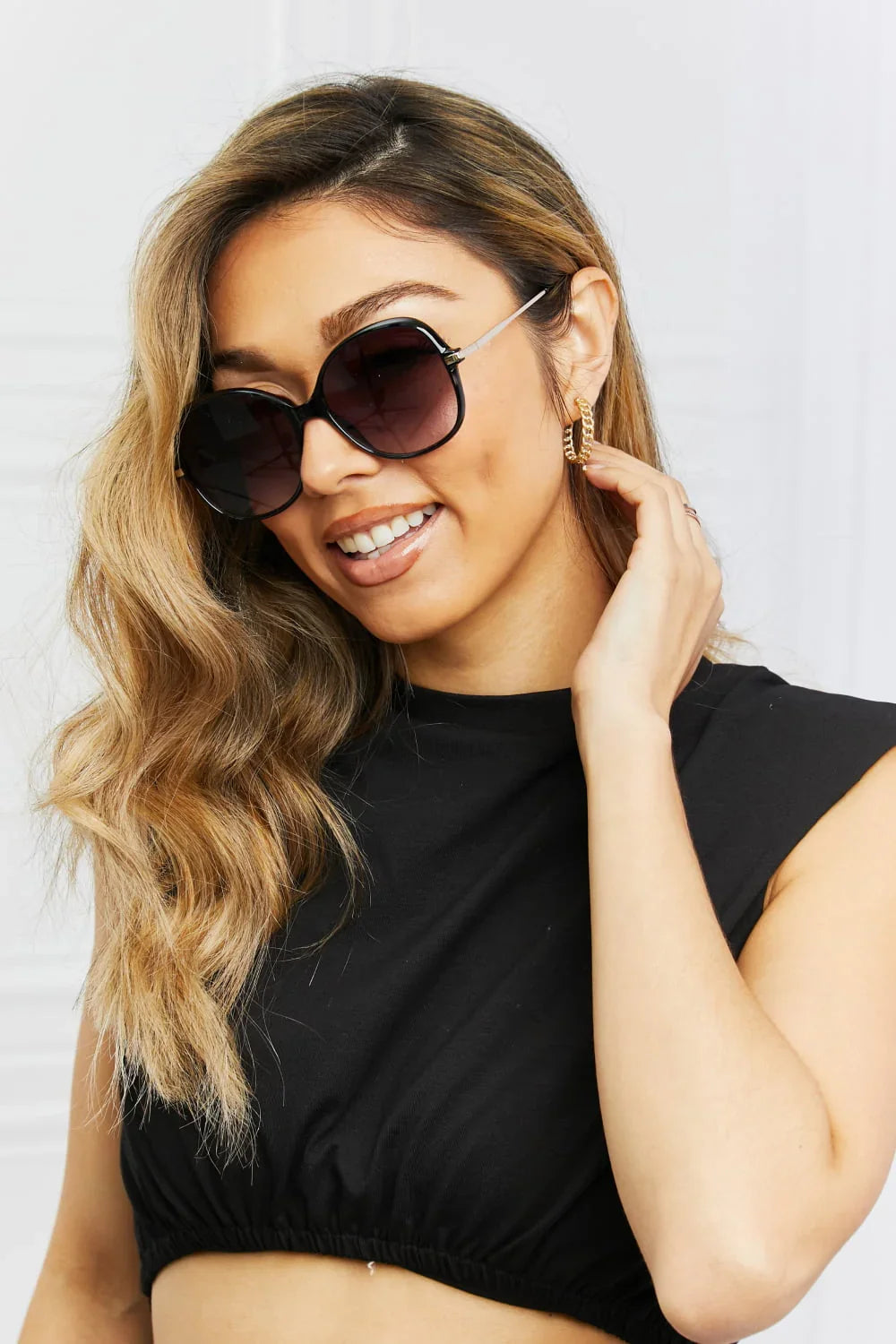 Metal-Plastic Hybrid Full Rim Sunglasses - Piña Colada