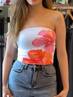 Flower Tube Top - Piña Colada