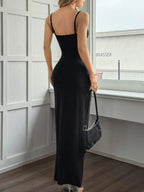 Lace Detail Bodycon Maxi Dress - Piña Colada