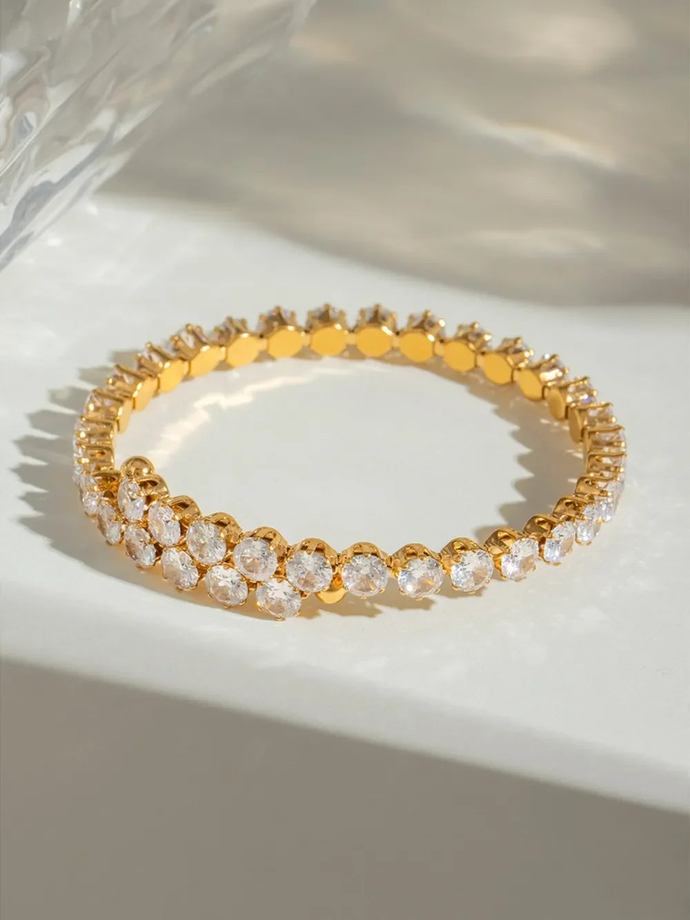 Stainless Steel Inlaid Zircon Bracelet - Piña Colada