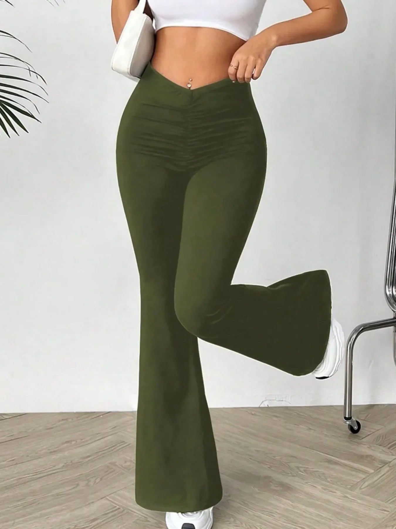 High Waisted Flare Pants - Piña Colada