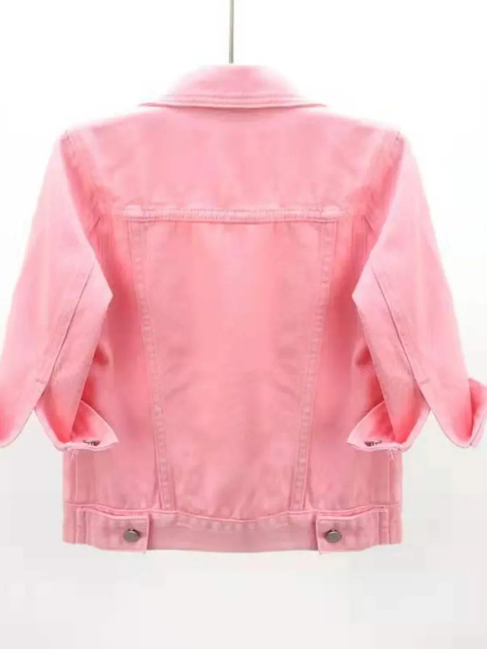 Full Size Cropped Denim Jacket Plus Size - Piña Colada