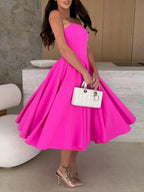 Solid Color Tube Midi Dress - Piña Colada
