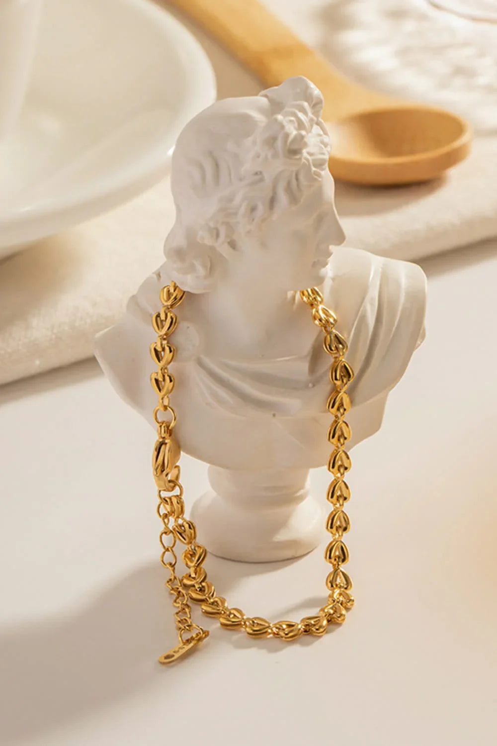Heart Chain Lobster Clasp Bracelet - Piña Colada