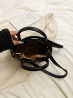Suede Adjustable Strap Double-Use Handbag - Piña Colada