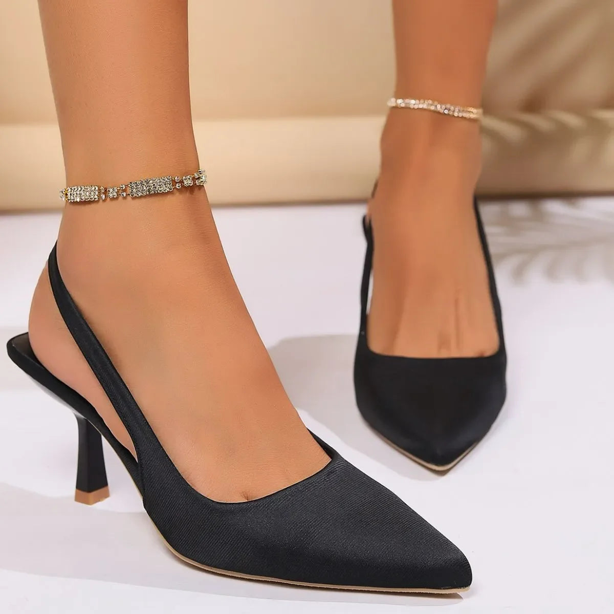 Point Toe Stiletto Pumps - Piña Colada