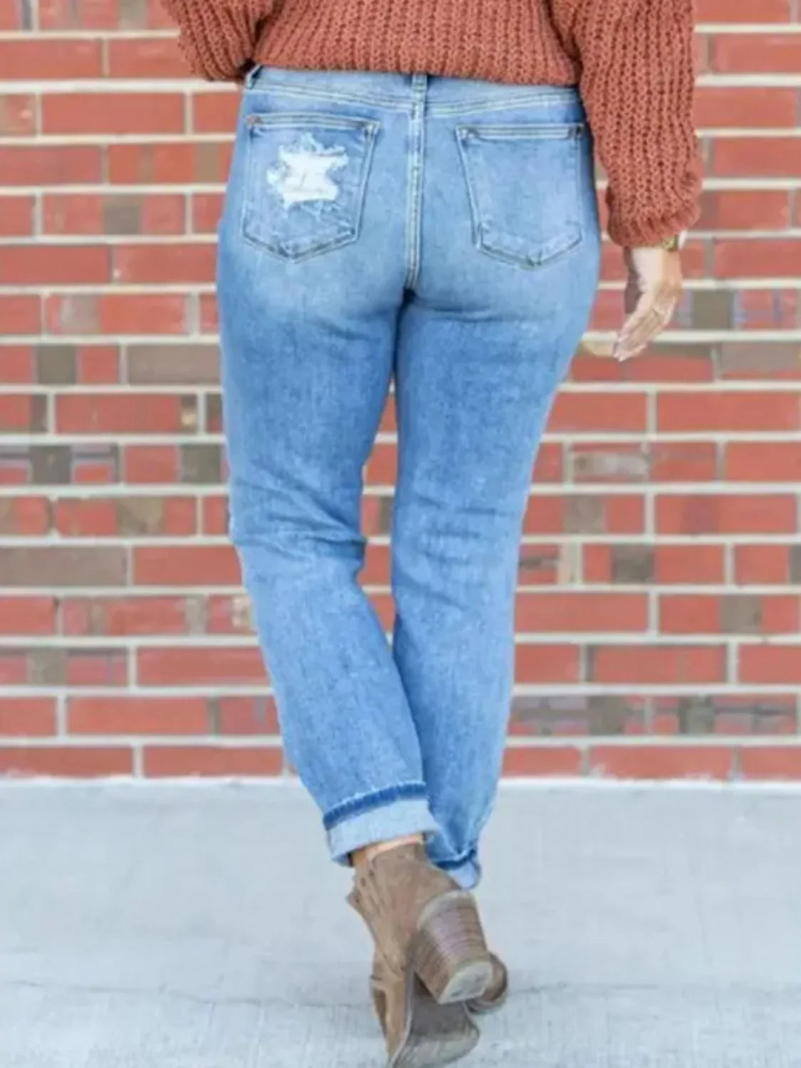 Distressed Skinny Jeans - Piña Colada