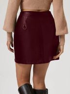 Buttoned High Rise Mini Skirt - Piña Colada