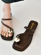 PU Leather Summer Sandals - Piña Colada