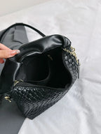PU Leather Woven Crossbody Bag - Piña Colada