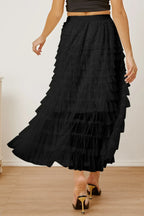 Ruched High Waist Tiered Skirt - Piña Colada