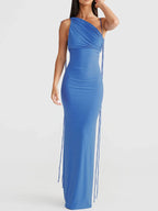 Backless Slit Sleeveless Bodycon Maxi Dress - Piña Colada