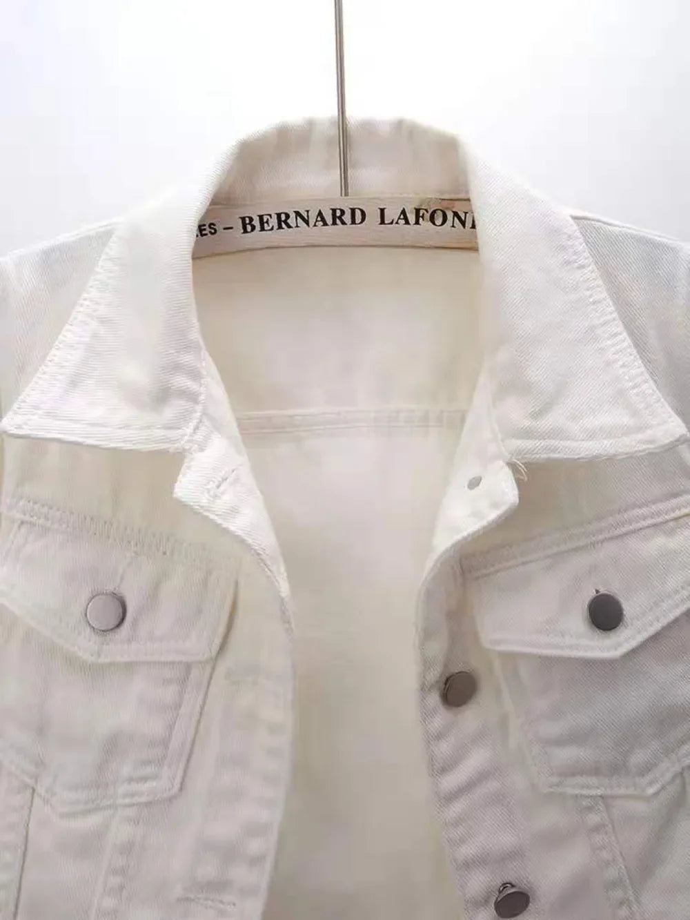 Full Size Cropped Denim Jacket Plus Size - Piña Colada