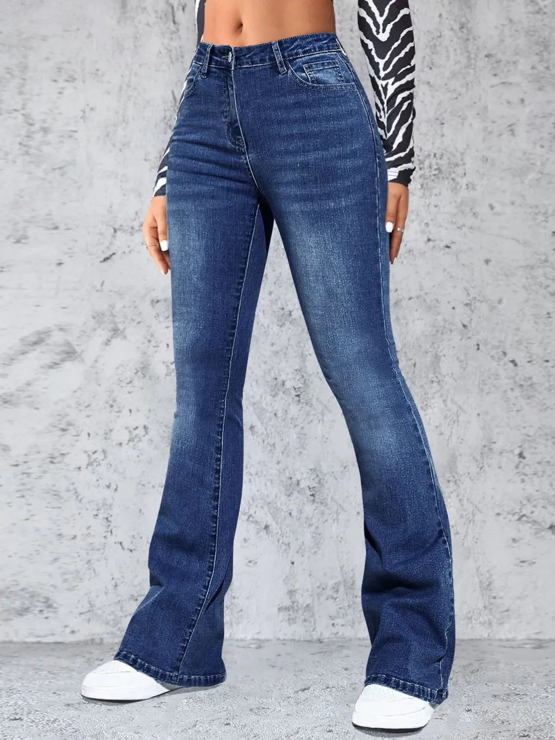 High Rise Jeans with Pockets - Piña Colada