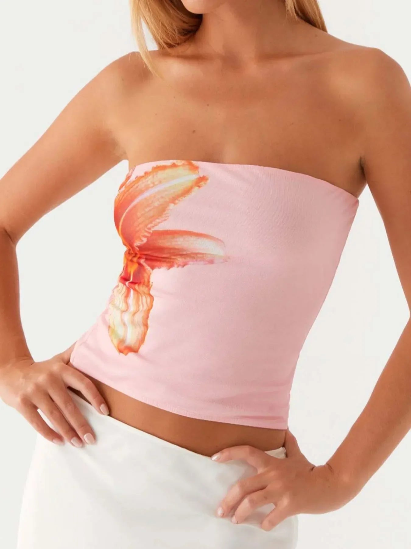Flower Tube Top - Piña Colada