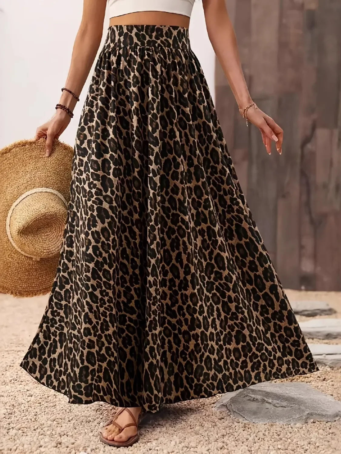 Leopard Maxi Skirt - Piña Colada