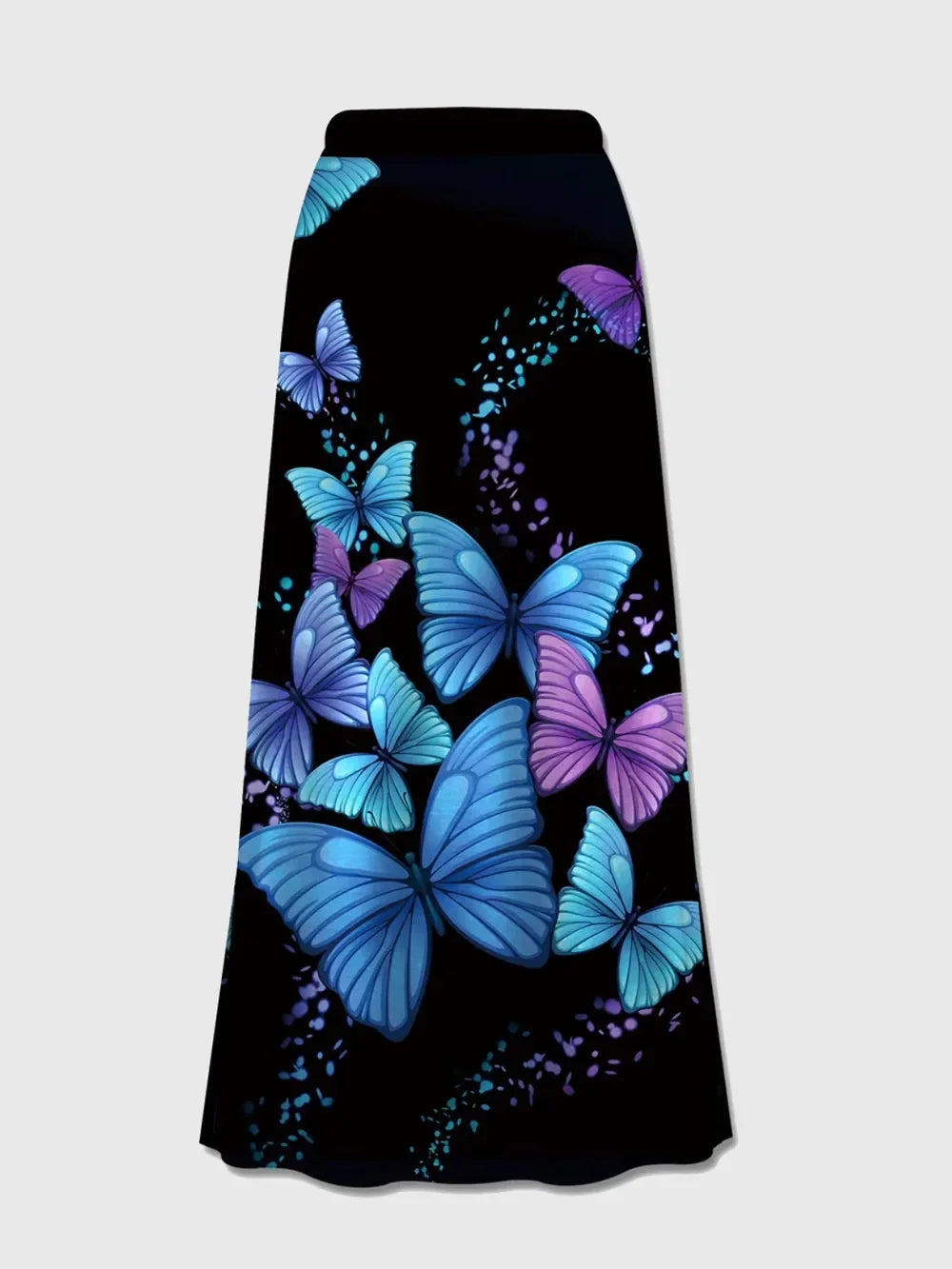 Printed Elastic Waist Midi Skirt - Piña Colada
