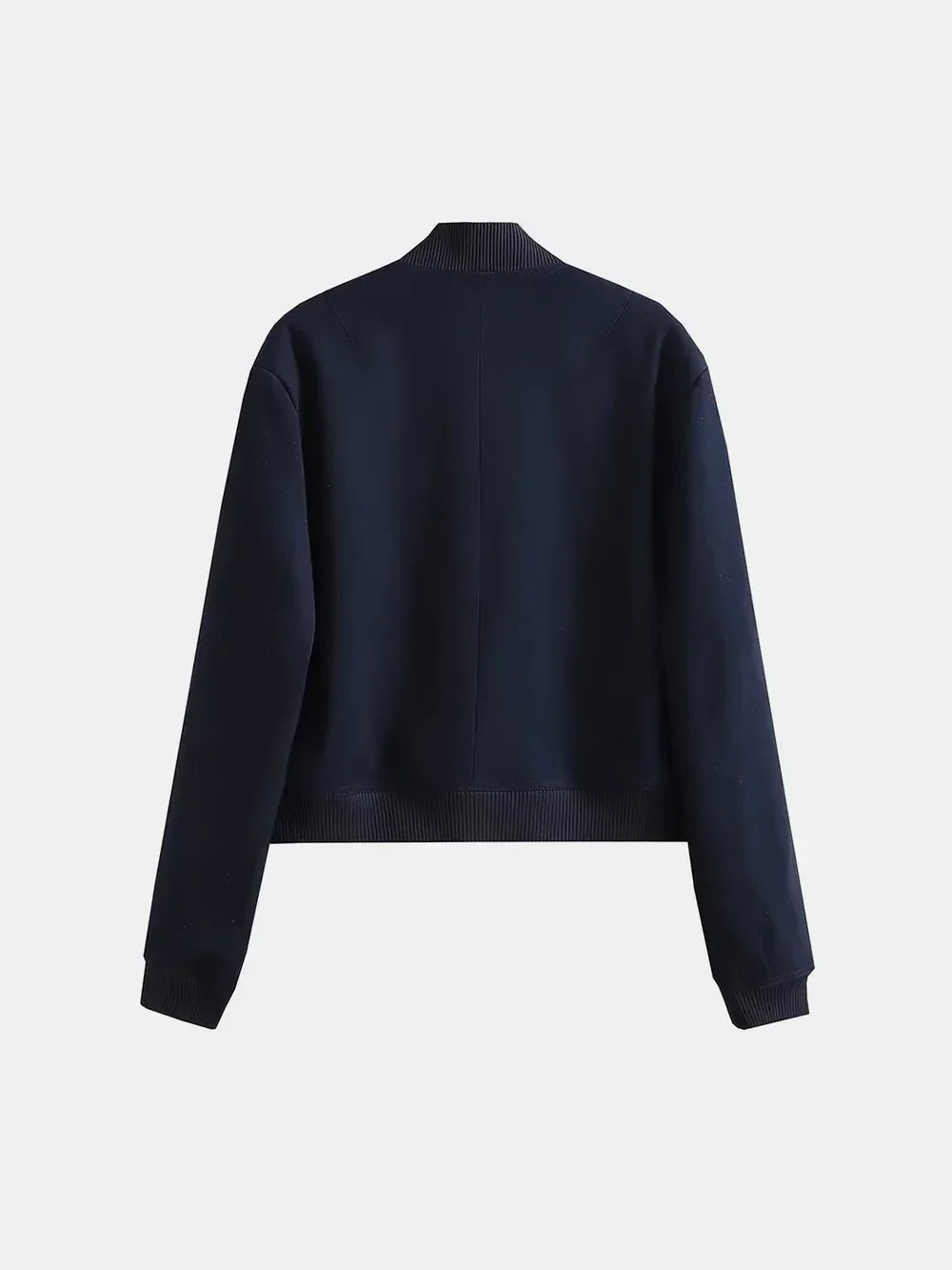 Pocketed Snap Down Baseball Collar Jacket - Piña Colada