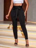 Tie Front Skinny Pants - Piña Colada