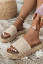 White Boho Single Band Slippers - Piña Colada