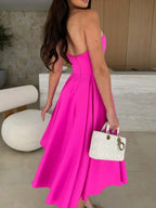 Solid Color Tube Midi Dress - Piña Colada