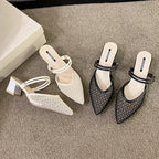 Point Toe Block Heel - Piña Colada
