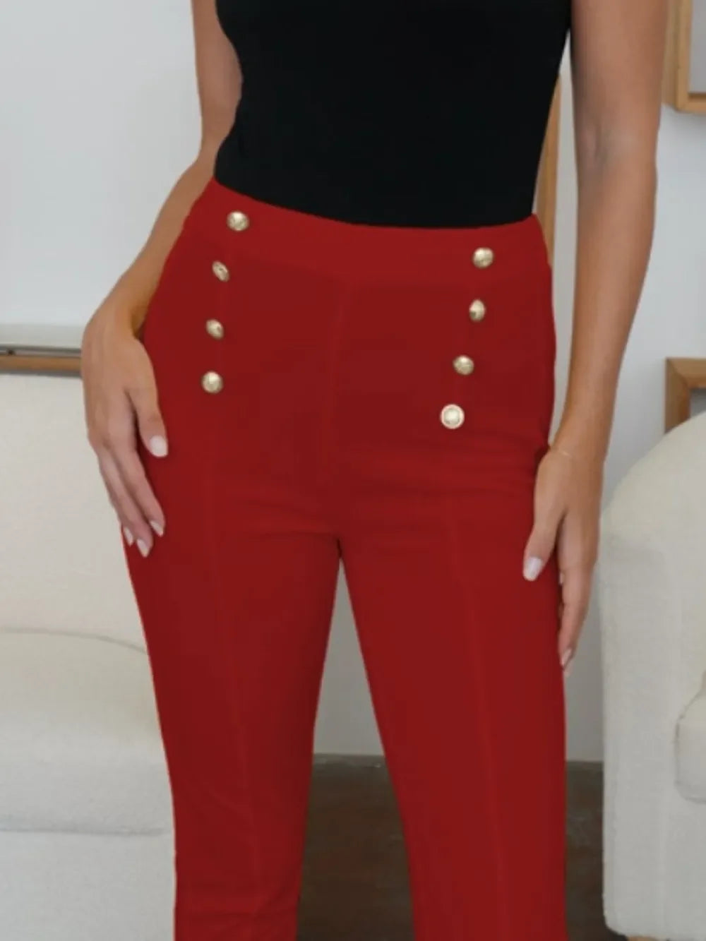 FAM-FAM High Waist Skinny Pants - Piña Colada