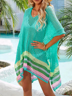 Crochet V-Neck Cover-Up Dress - Piña Colada