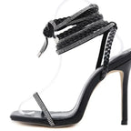 Open Toe Stiletto Sandals - Piña Colada