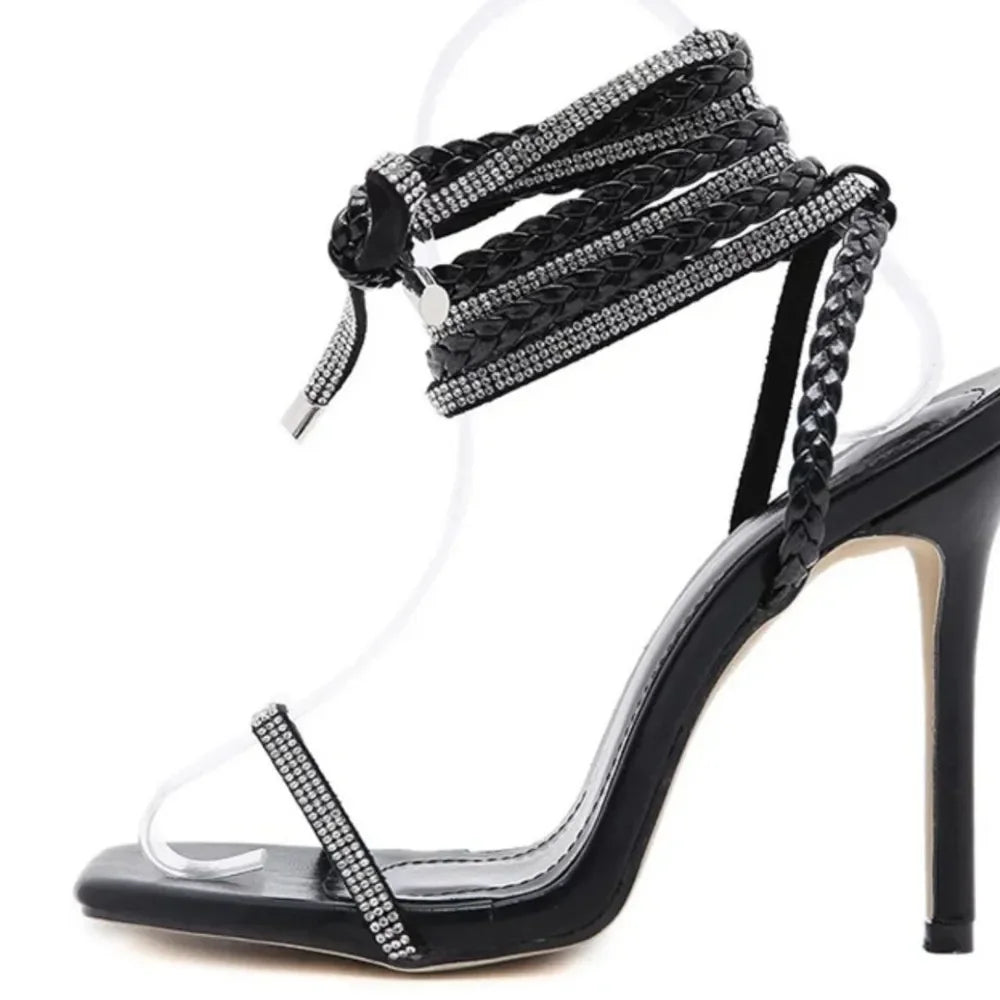 Open Toe Stiletto Sandals - Piña Colada