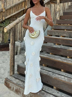 Flower Maxi Sweater Cami Dress - Piña Colada