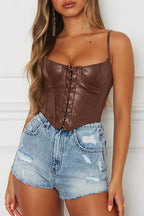 Scoop Neck Spaghetti Strap Cami - Piña Colada