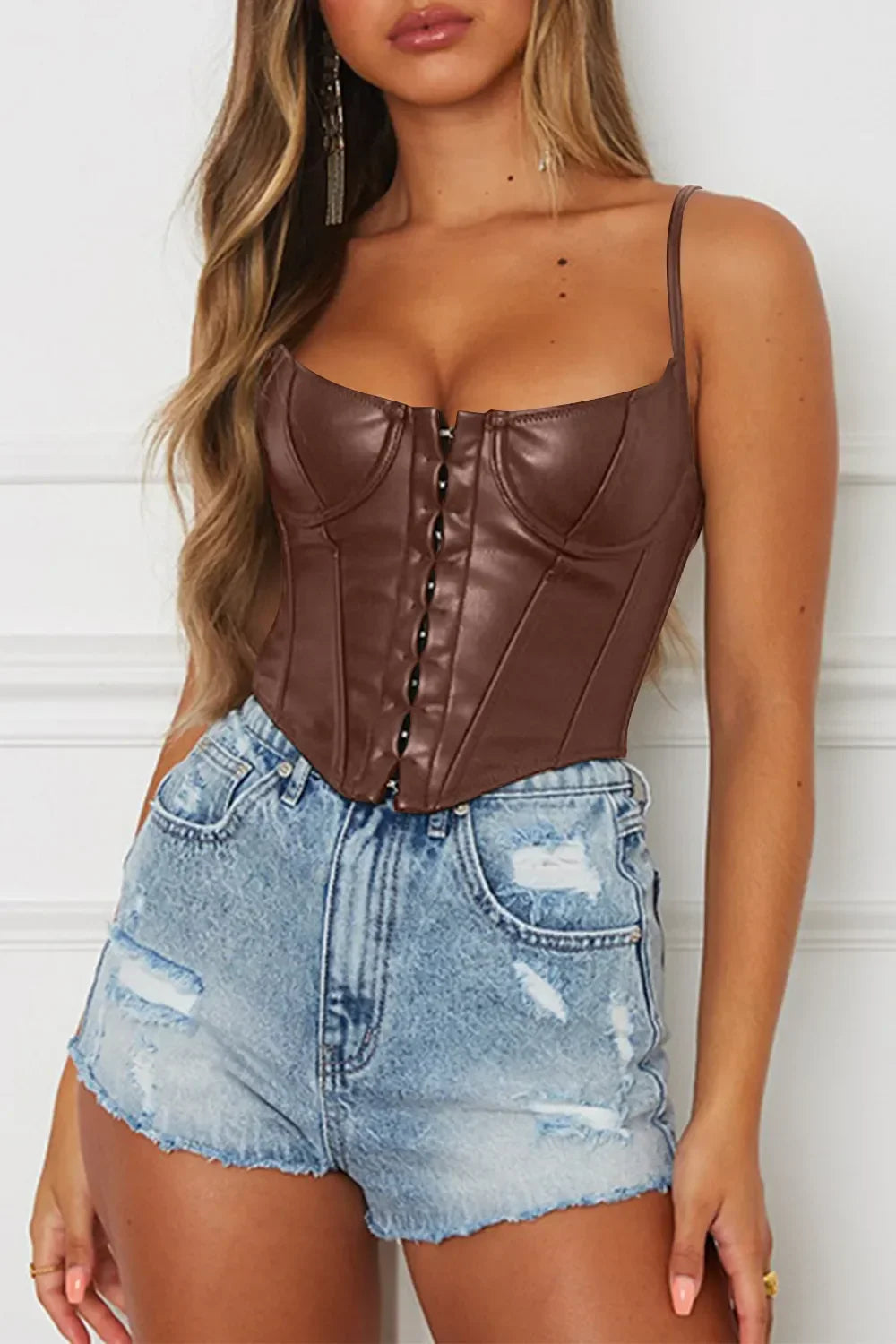Scoop Neck Spaghetti Strap Cami - Piña Colada