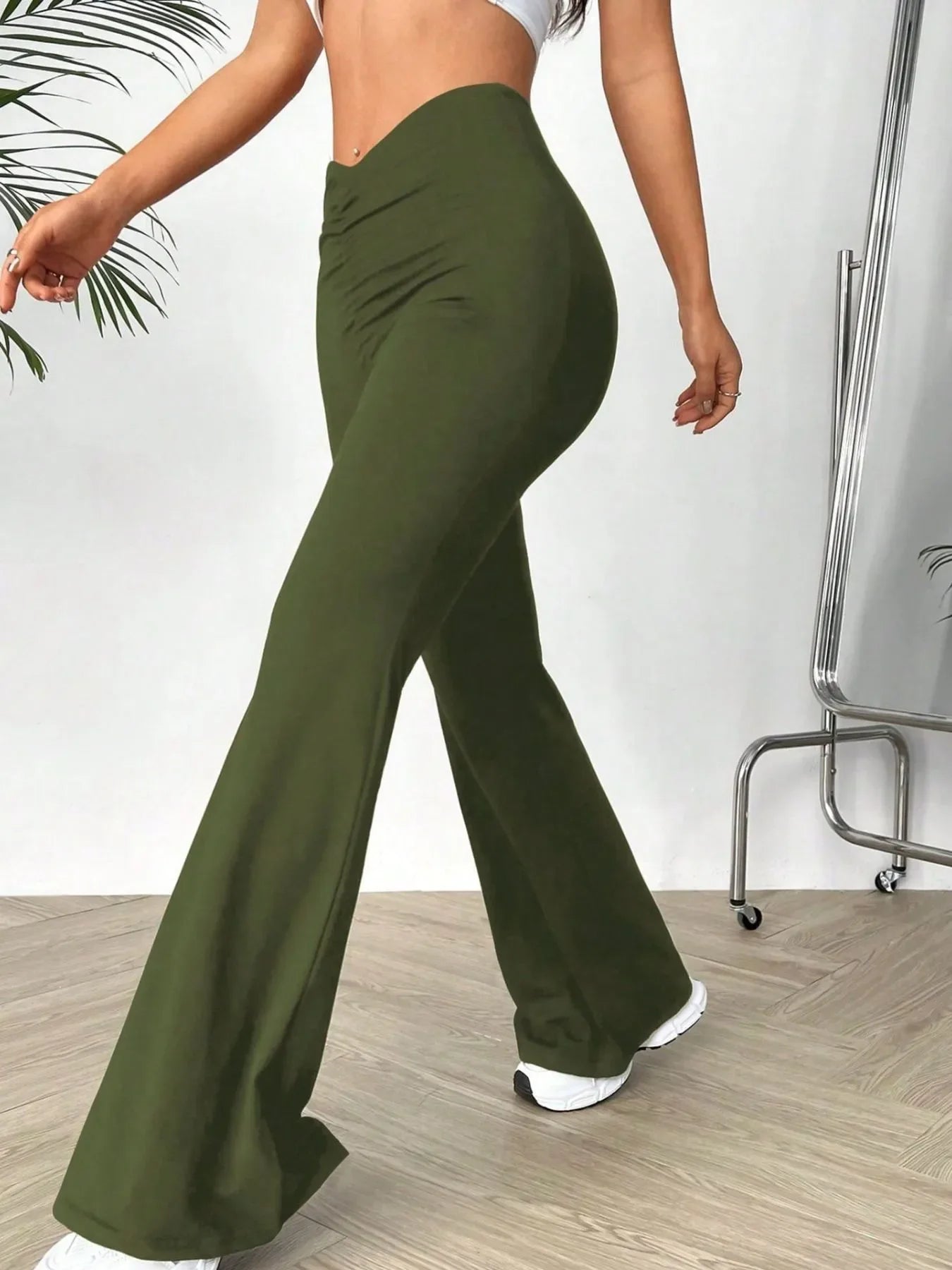 High Waisted Flare Pants - Piña Colada