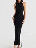 Backless Slit Sleeveless Bodycon Maxi Dress - Piña Colada