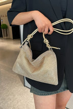 Rhinestone Knotted Strap Crossbody Bag - Piña Colada