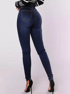Full Size High-Waisted Double-Breasted Skinny Jeans Plus Size - Piña Colada