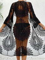 Lace Open Front Longline Cover-Up - Piña Colada