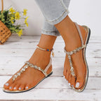 Toe Post Flats Sandals - Piña Colada