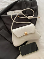 PU Leather Texture Crossbody Bag - Piña Colada