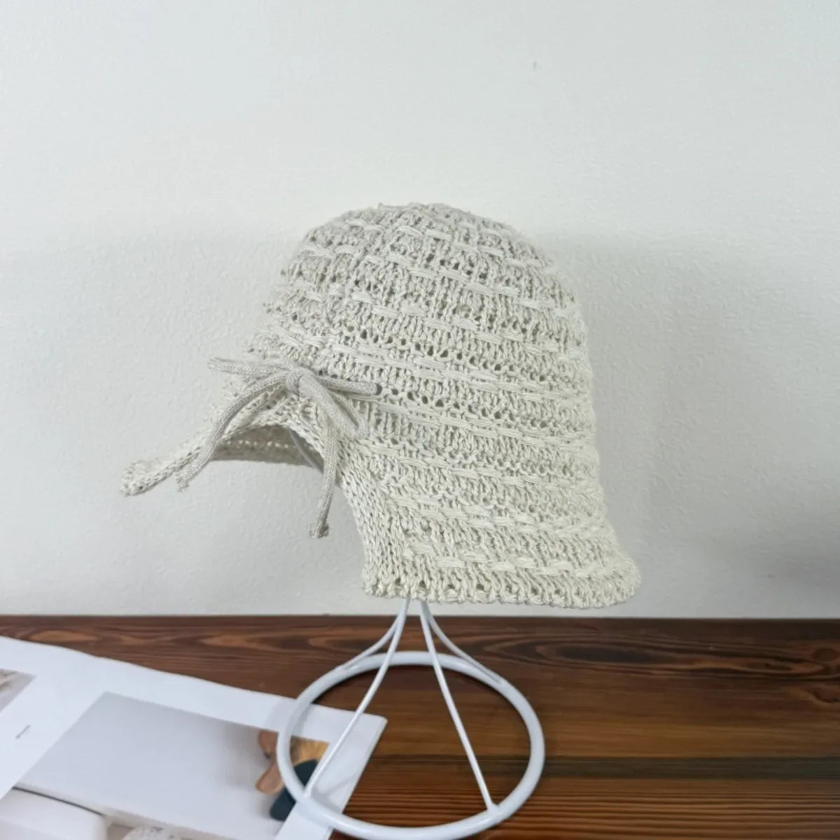 Crochet Bucket Hat with Drawstring - Piña Colada